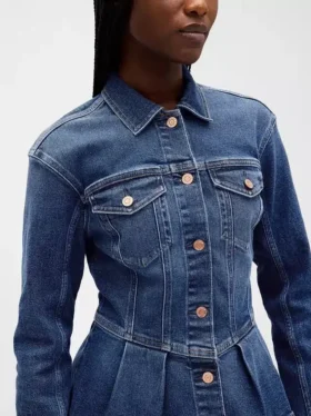 Denim Peplum Ceket
