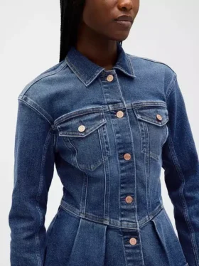 Denim Peplum Ceket