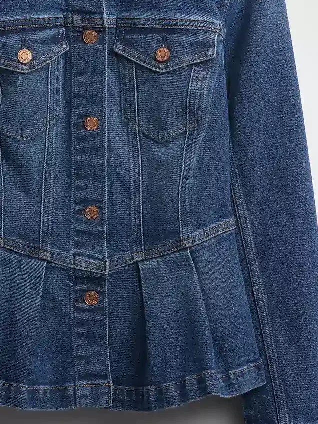 Denim Peplum Ceket