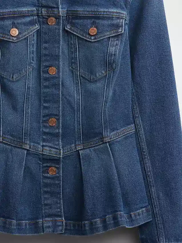 Denim Peplum Ceket