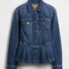 Denim Peplum Ceket