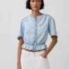 Denim Peplum Kısa Üst