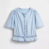 Denim Peplum Kısa Üst