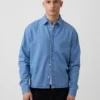 Denim Rahat Düz Etekli Gömlek