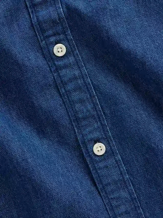 Denim Rahat Düz Etekli Gömlek