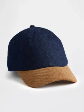 Denim ve Kadife Beyzbol Şapkası