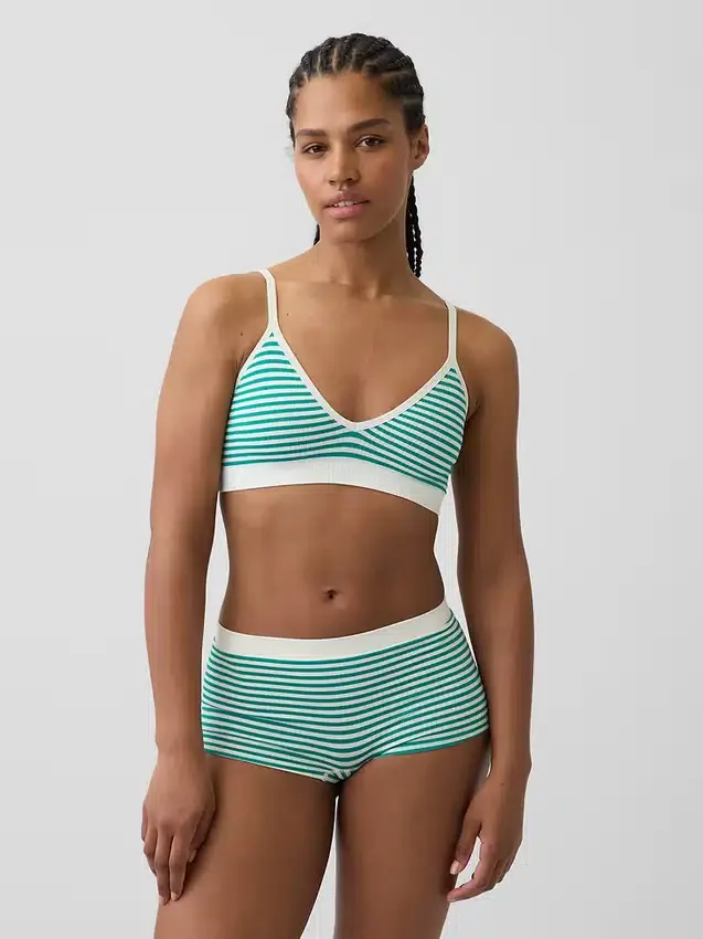 Dikişsiz Nervürlü Üçgen Bralette
