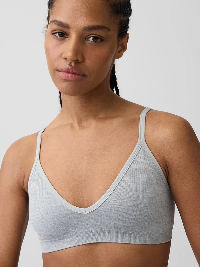 Dikişsiz Nervürlü Üçgen Bralette