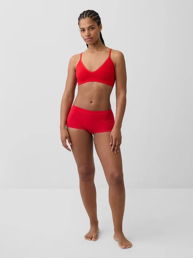Dikişsiz Nervürlü Üçgen Bralette