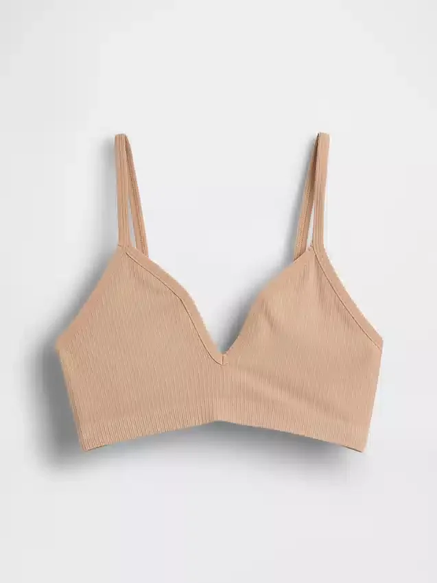 Dikişsiz Nervürlü Üçgen Bralette
