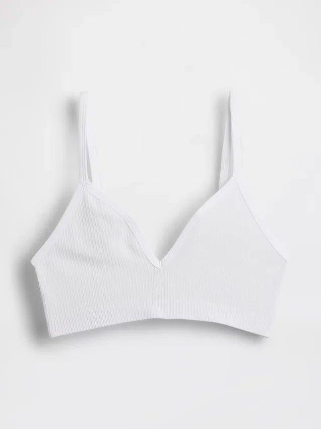 Dikişsiz Nervürlü Üçgen Bralette