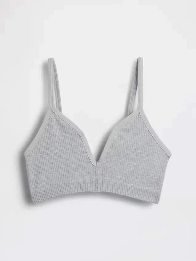 Dikişsiz Nervürlü Üçgen Bralette