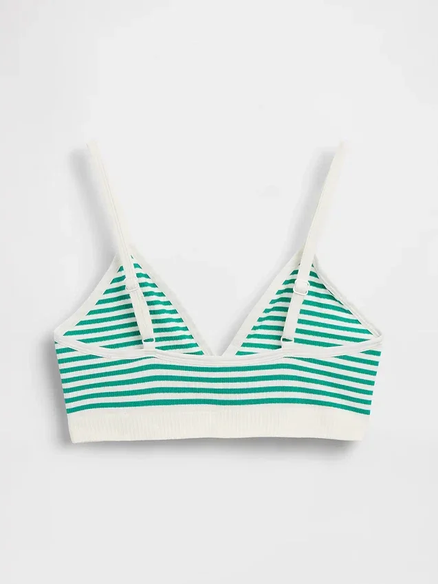 Dikişsiz Nervürlü Üçgen Bralette