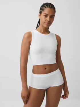 Dikişsiz Nervürlü Kısa Tank Top