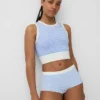 Dikişsiz Nervürlü Kısa Tank Top