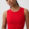 Dikişsiz Nervürlü Kısa Tank Top