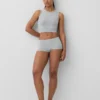 Dikişsiz Nervürlü Kısa Tank Top