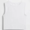 Dikişsiz Nervürlü Kısa Tank Top