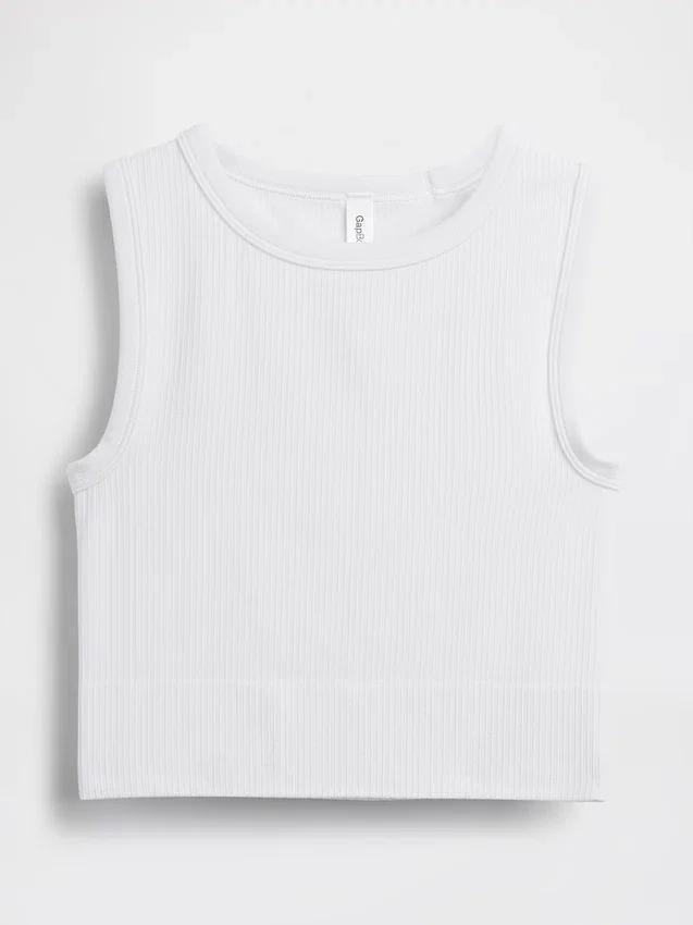 Dikişsiz Nervürlü Kısa Tank Top