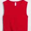 Dikişsiz Nervürlü Kısa Tank Top