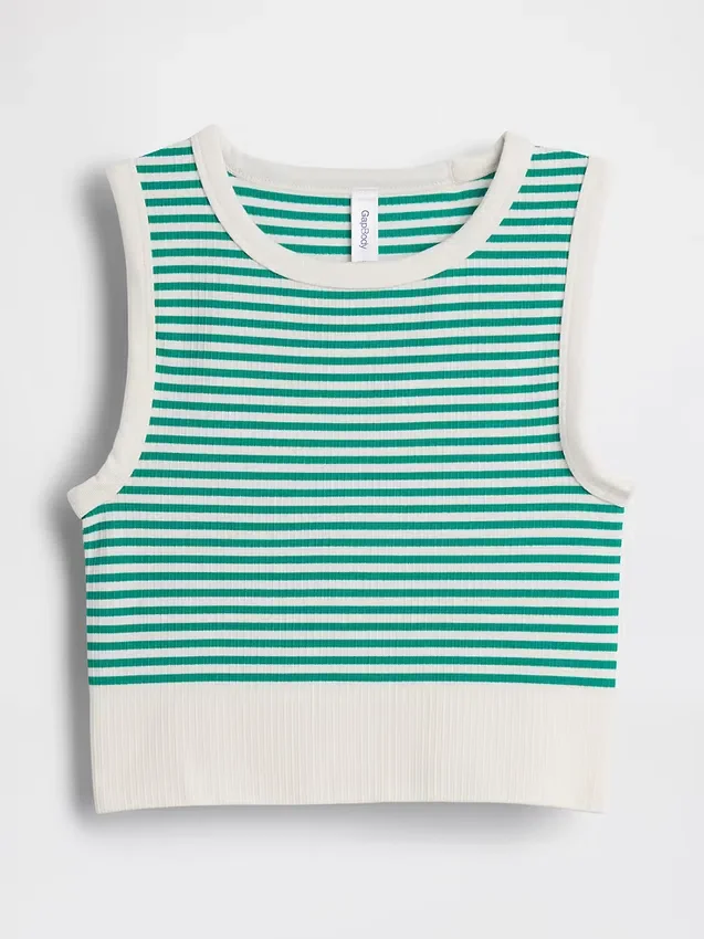 Dikişsiz Nervürlü Kısa Tank Top