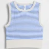 Dikişsiz Nervürlü Kısa Tank Top