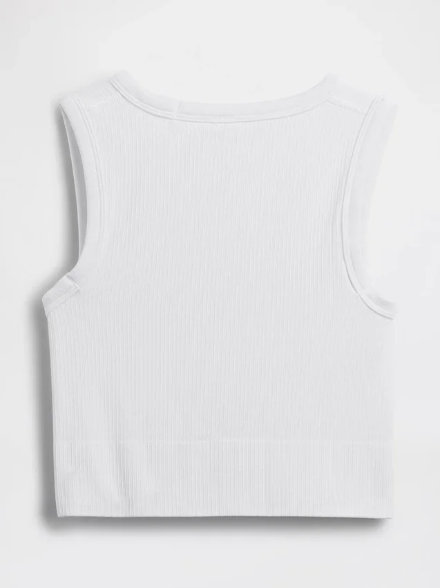 Dikişsiz Nervürlü Kısa Tank Top