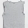 Dikişsiz Nervürlü Kısa Tank Top