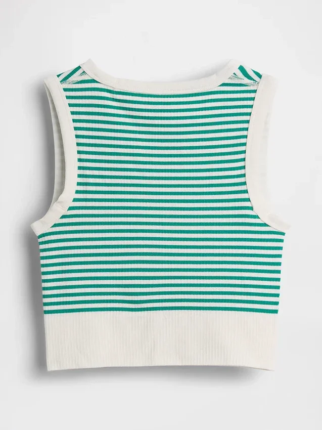 Dikişsiz Nervürlü Kısa Tank Top