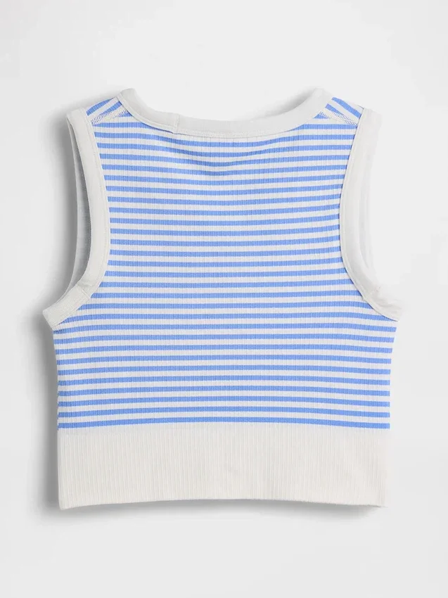 Dikişsiz Nervürlü Kısa Tank Top