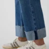 Düşük Bel '90'lar Stili Bol Kesim Kısa Jean