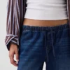 Düşük Bel '90'lar Stili Bol Kesim Kısa Jean