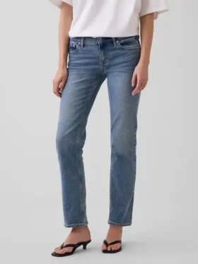 Düşük Bel ’90’lar Stilinde Dar Düz Kesim Jean