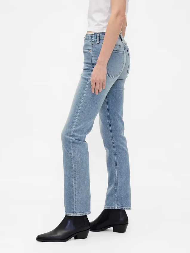 Düşük Bel '90'lar Stilinde Dar Düz Kesim Jean
