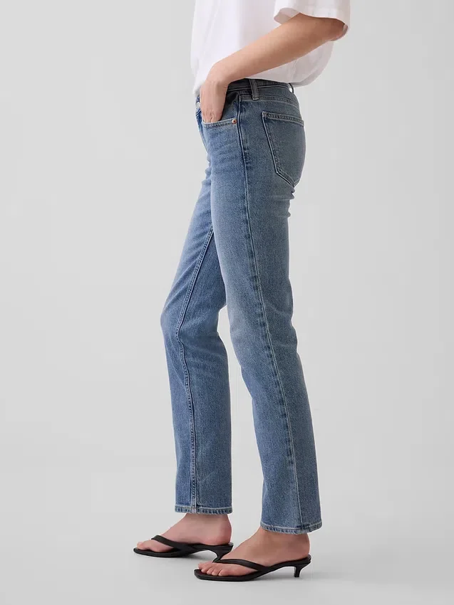 Düşük Bel '90'lar Stilinde Dar Düz Kesim Jean
