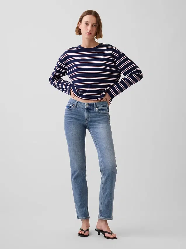 Düşük Bel '90'lar Stilinde Dar Düz Kesim Jean