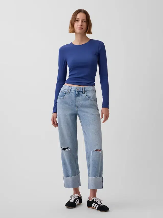 Düşük Bel Rahat Krop Jean'ler