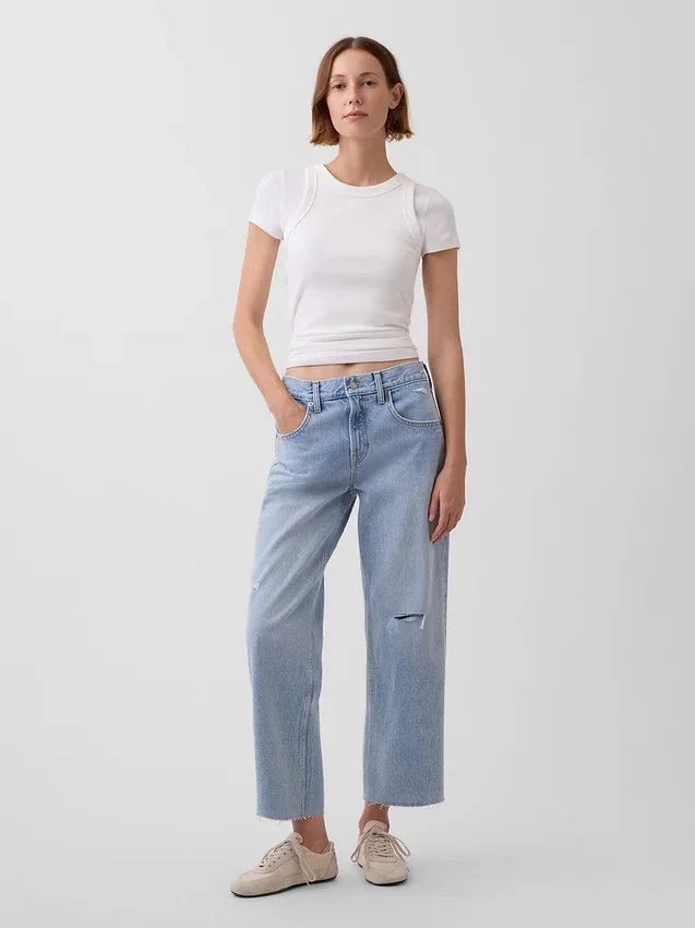 Düşük Bel Rahat Krop Jean'ler
