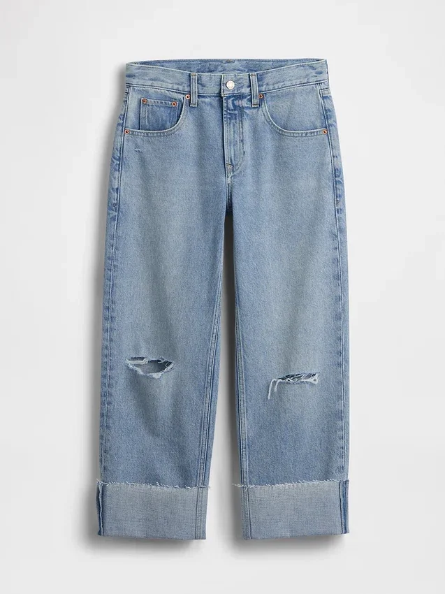 Düşük Bel Rahat Krop Jean'ler