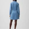 Düğmeli Denim Mini Elbise