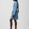 Düğmeli Denim Mini Elbise