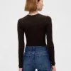 Şeffaf Nervürlü Kazak Çıtçıtlı Body