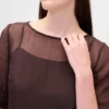 Şeffaf Organze Mini Düz Elbise