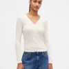 Şeffaf Ribana Henley Tişört