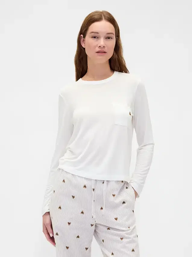 En Yumuşak Modal Cepli Pijama Tişört