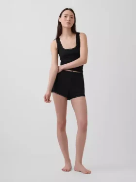 En Yumuşak Modal Dantel Süslemeli Pijama Şortu