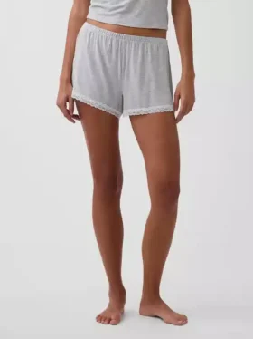 En Yumuşak Modal Dantel Süslemeli Pijama Şortu