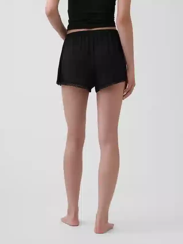 En Yumuşak Modal Dantel Süslemeli Pijama Şortu