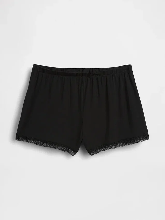 En Yumuşak Modal Dantel Süslemeli Pijama Şortu