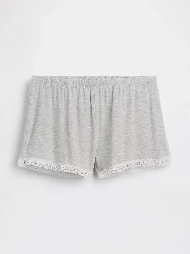 En Yumuşak Modal Dantel Süslemeli Pijama Şortu